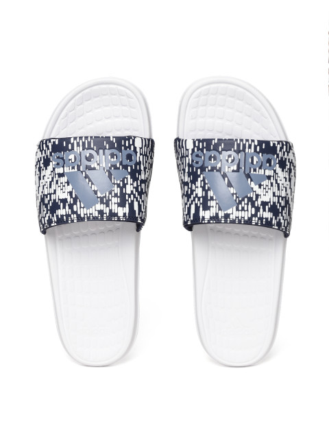 Adidas Men Navy Blue & White Voloomix GR Printed Sliders Price in India