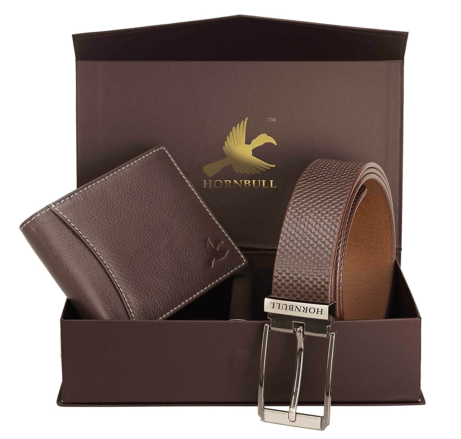 Hornbull Men's Brown Wallet and Belt Combo BW6995 Price in India