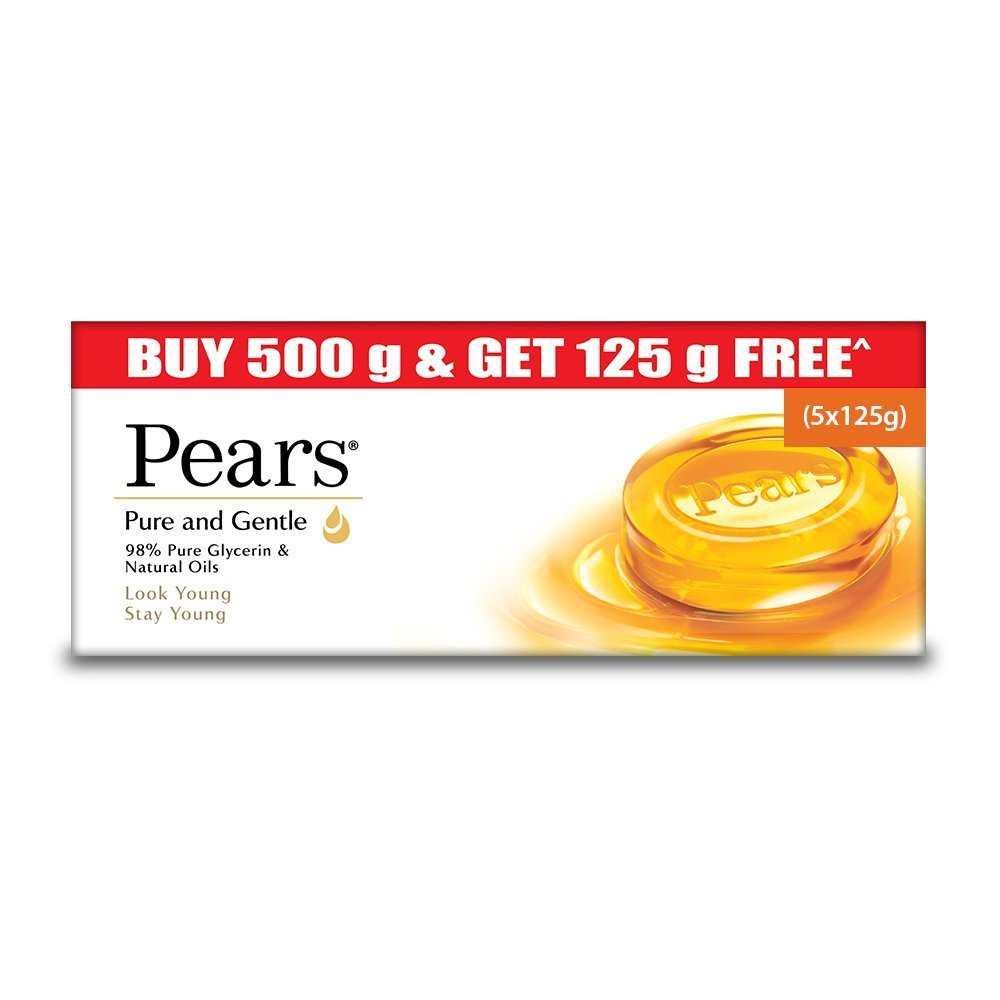 Pears Pure and Gentle Bathing Bar, 125g (Buy 4 Get 1 Free) Price in India