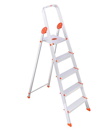 Bathla Sure Step Handy - Ultra-Stable 4-Step Foldable Aluminium Ladder 110 cm (3.6 ft.) for Home Use with 5-Year Warranty Price in India