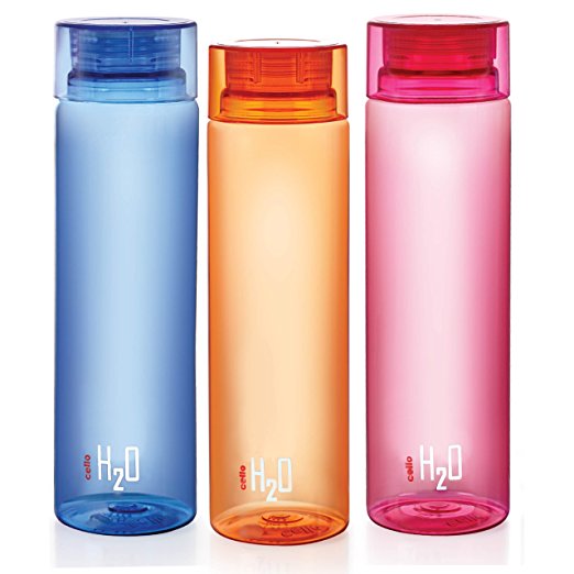 Cello H2O Bottle, 1 Litre, Set of 3, Colour May Vary Price in India