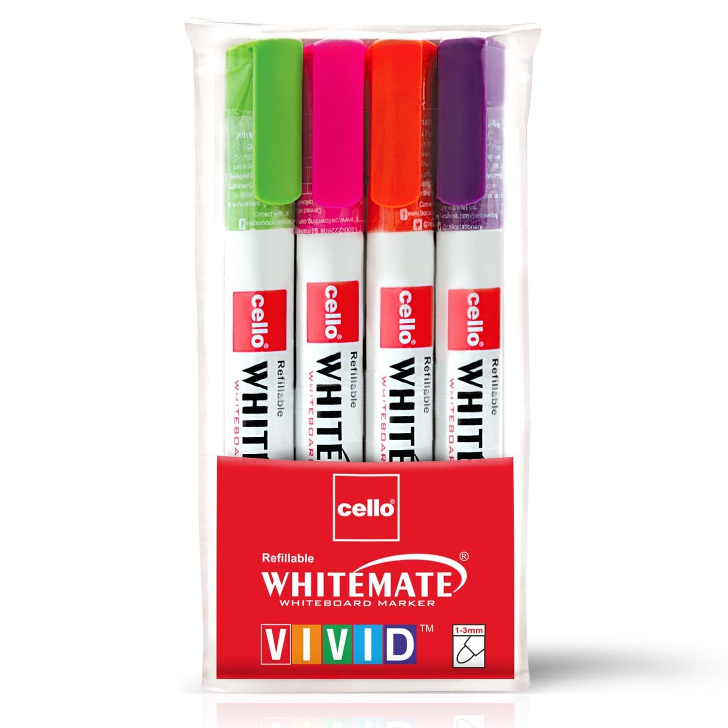 Cello Whitemate Vivid Whiteboard Marker - (Multicolor) Price in India