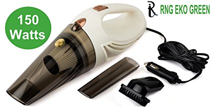 RNG EKO Green 12V/150W High Power Wet/Dry Car Handheld Vacuum Cleaner (White) Price in India