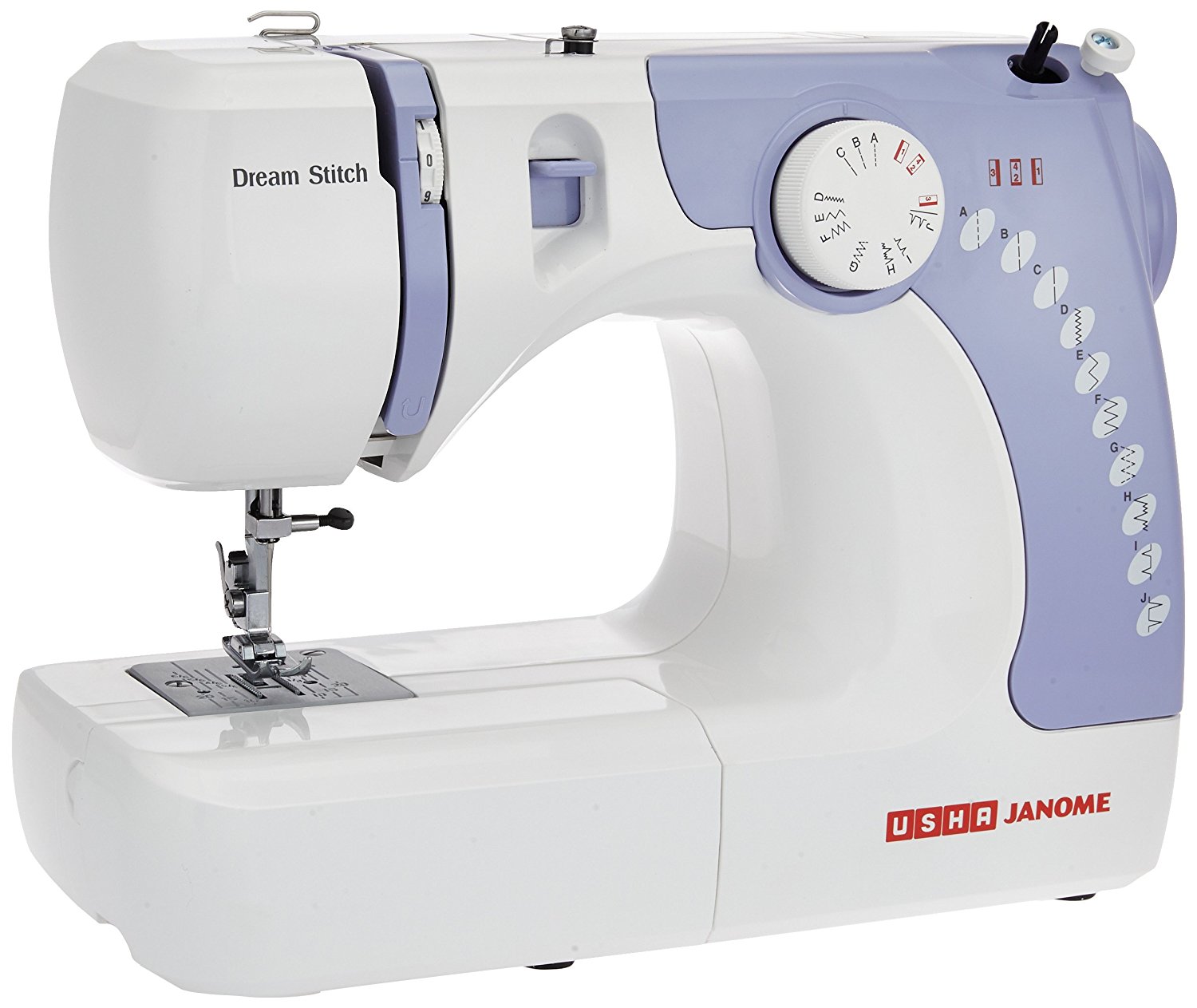 USHA Janome Dream Stitch Automatic Zig-Zag Electric Sewing Machine (White and Blue) Price in India