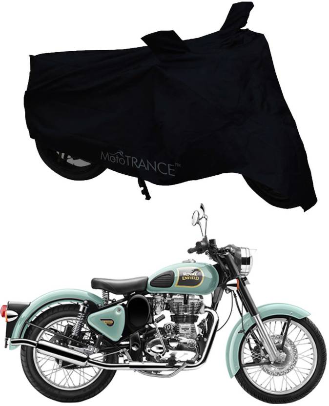 Mototrance Two Wheeler Cover for Royal Enfield  (Classic 350, Black) Price in India