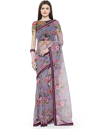 Shaily Retails Women's MultiColor Net Printed Sarees Price in India