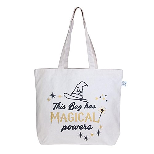 EcoRight Large Tote Bag 100% Cotton Canvas Reusable EcoFriendly Printed "Magical Powers" Price in India