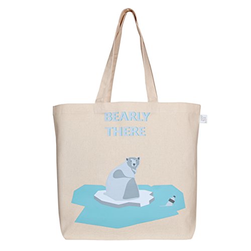 EcoRight Large Tote Bag 100% Cotton Canvas Reusable EcoFriendly Printed Bearly There Price in India