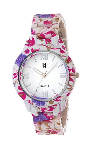 Excelencia CW-23-Pink & Lavender Floral Print Analog Watch- For Women Price in India