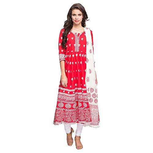 Stop by Shoppers Stop Womens Round Neck Printed Anarkali Churidar Suit Price in India