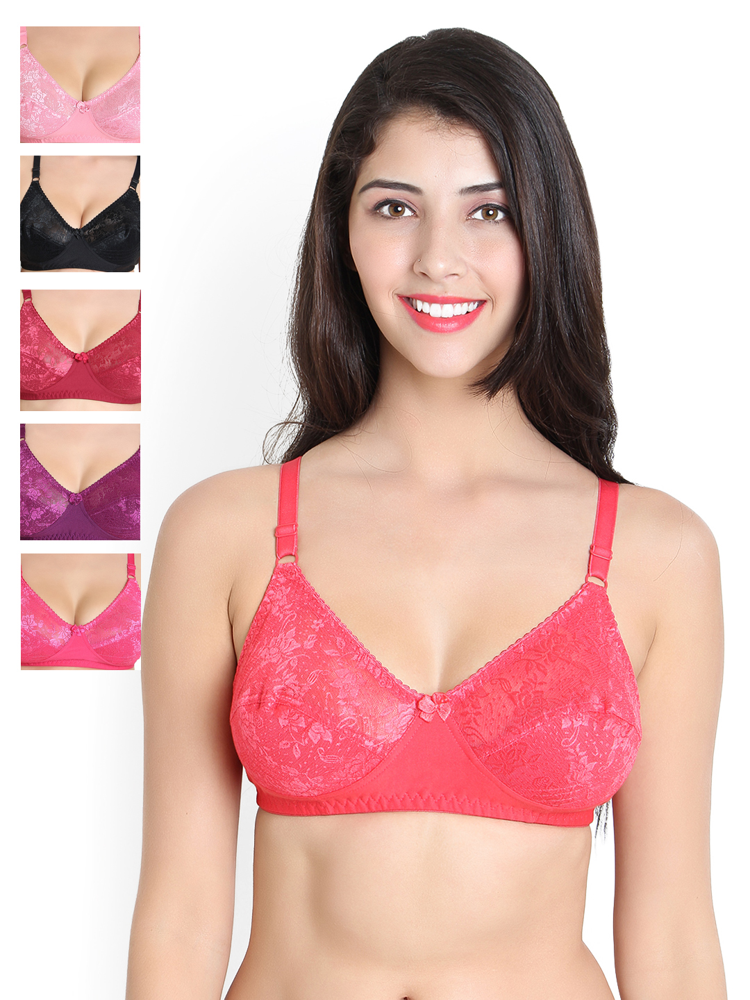 Leading Lady Pack of 6 Full-Coverage Lace Bras Price in India