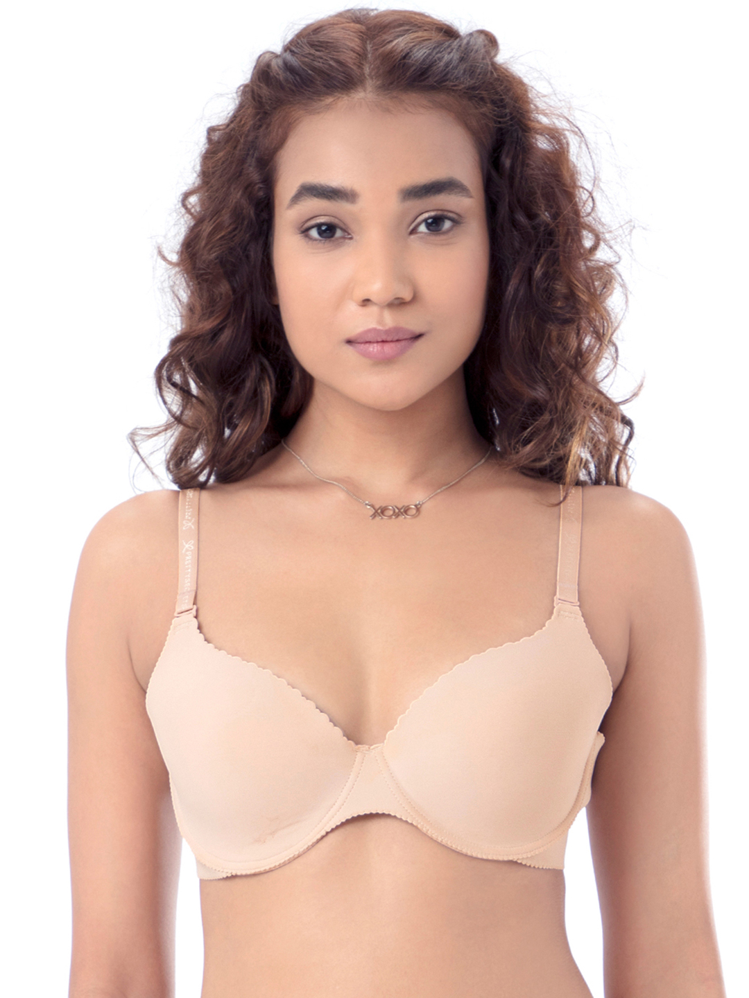 PrettySecrets Nude-Coloured Solid Underwired Lightly Padded T-shirt Bra B0006 Price in India