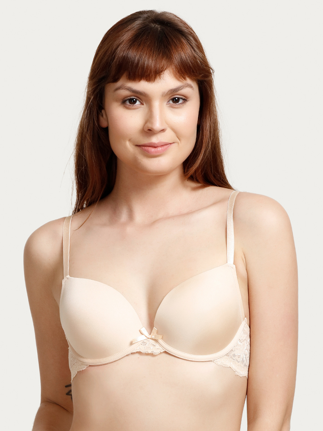 Zivame Beige Solid Underwired Lightly Padded T-shirt Bra ZI1015FASH0NUDE Price in India