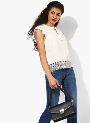 White Solid Blouse Price in India