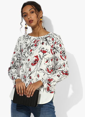 Off White Printed Blouse Price in India