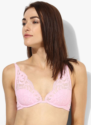 Pink Solid Bra Price in India
