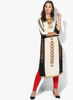 Multicoloured Embellished Kurta Price in India