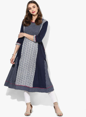 Round Neck Anarkali With With 3/4Th Sleeves Price in India