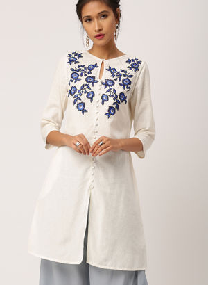 all about you from Deepika Padukone Women White Yoke Design A-Line Kurta Price in India