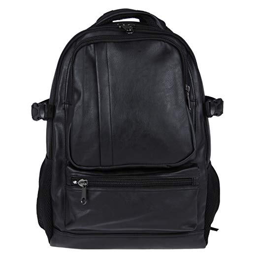 Fur Jaden Black Artificial Leather Laptop Backpack Bag for Men Price in India