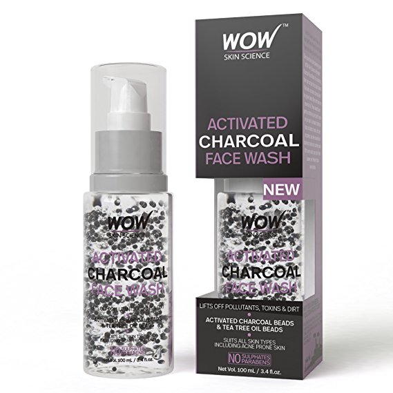 Wow Activated Charcoal Face Wash with Activated Charcoal Beads, 100ml Price in India