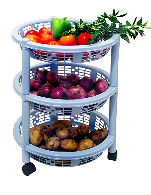 Princeware Maria 3 Rack Big Trolley, Blue Price in India