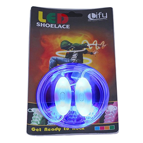 Lify Waterproof Luminous LED Shoelaces Fashion Light Up Casual Sneaker Shoe Laces Disco Party Night Glowing Shoe Strings - 1 Pair Price in India