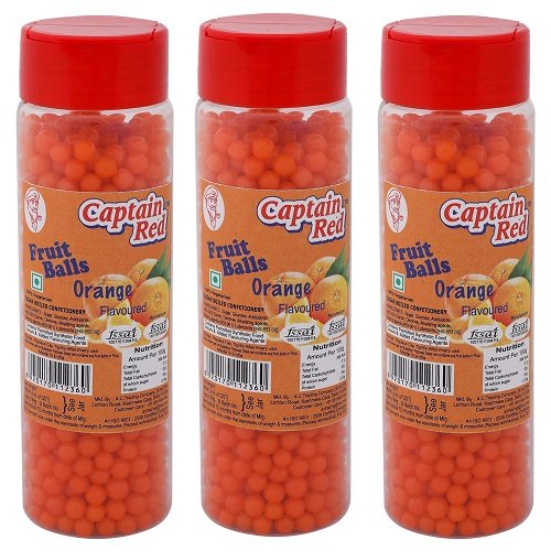 Captain Red Fruit Balls, Orange, 125g (Pack of 3) Price in India