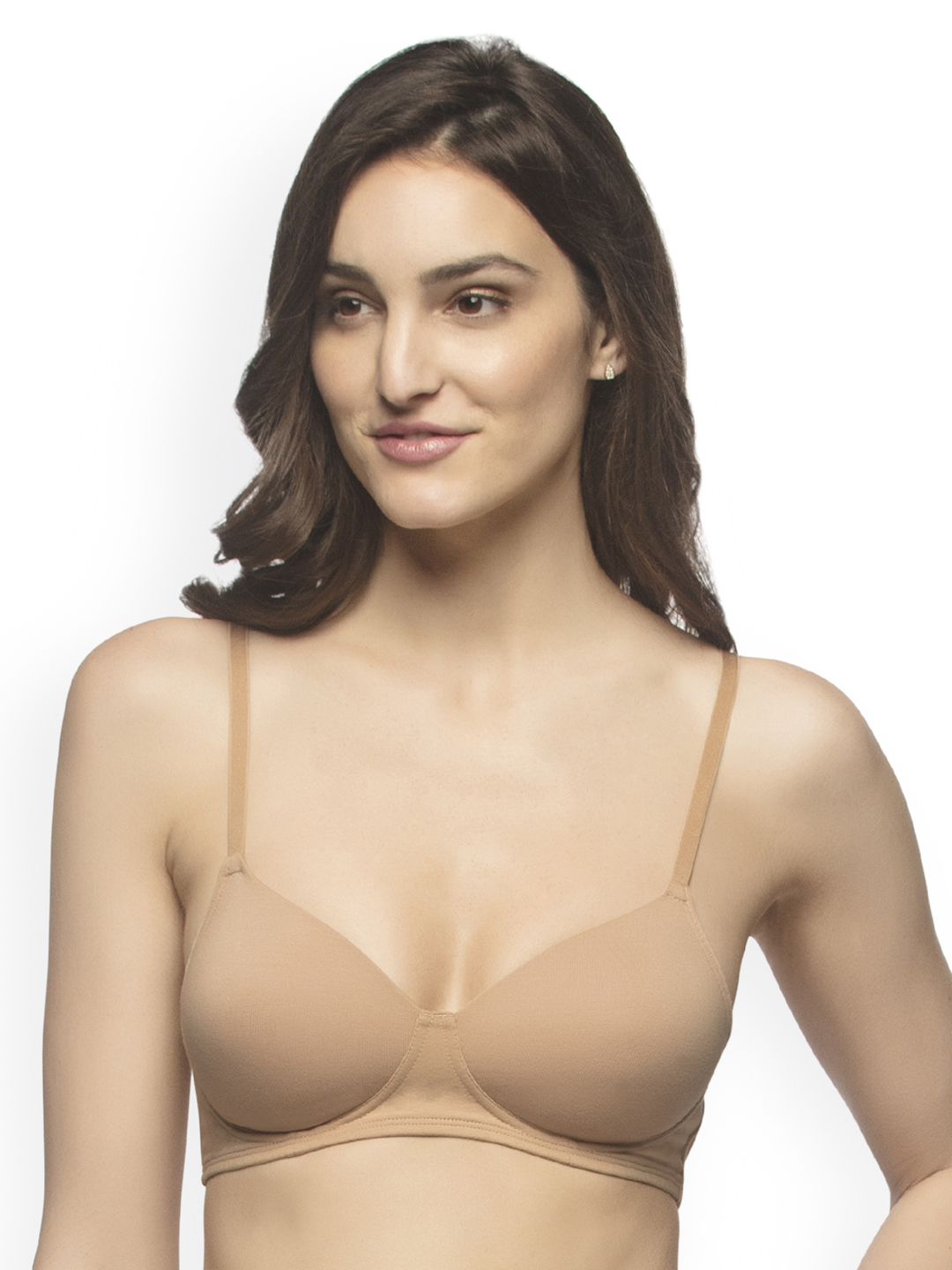 Amante Nude-Coloured Solid Non-Wired Lightly Padded T-shirt Bra BRA10216 Price in India