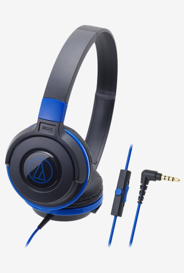 Audio-Technica ATH-S100IS On Ear Earphones with Mic (Blue) Price in India