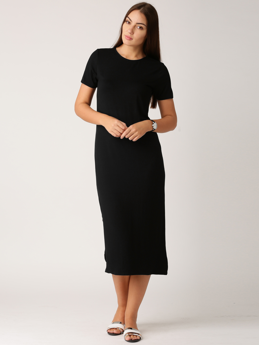 ether BLACK Lightweight JERSEY Dress Price in India