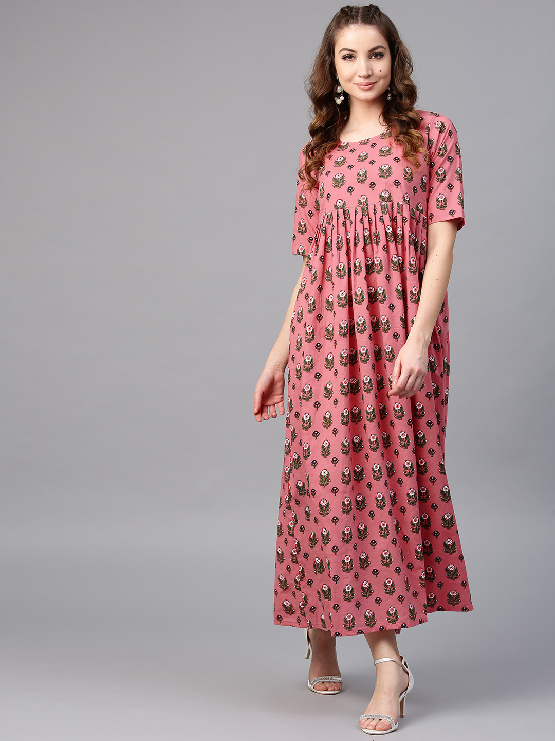 Aks green cheap maxi dress
