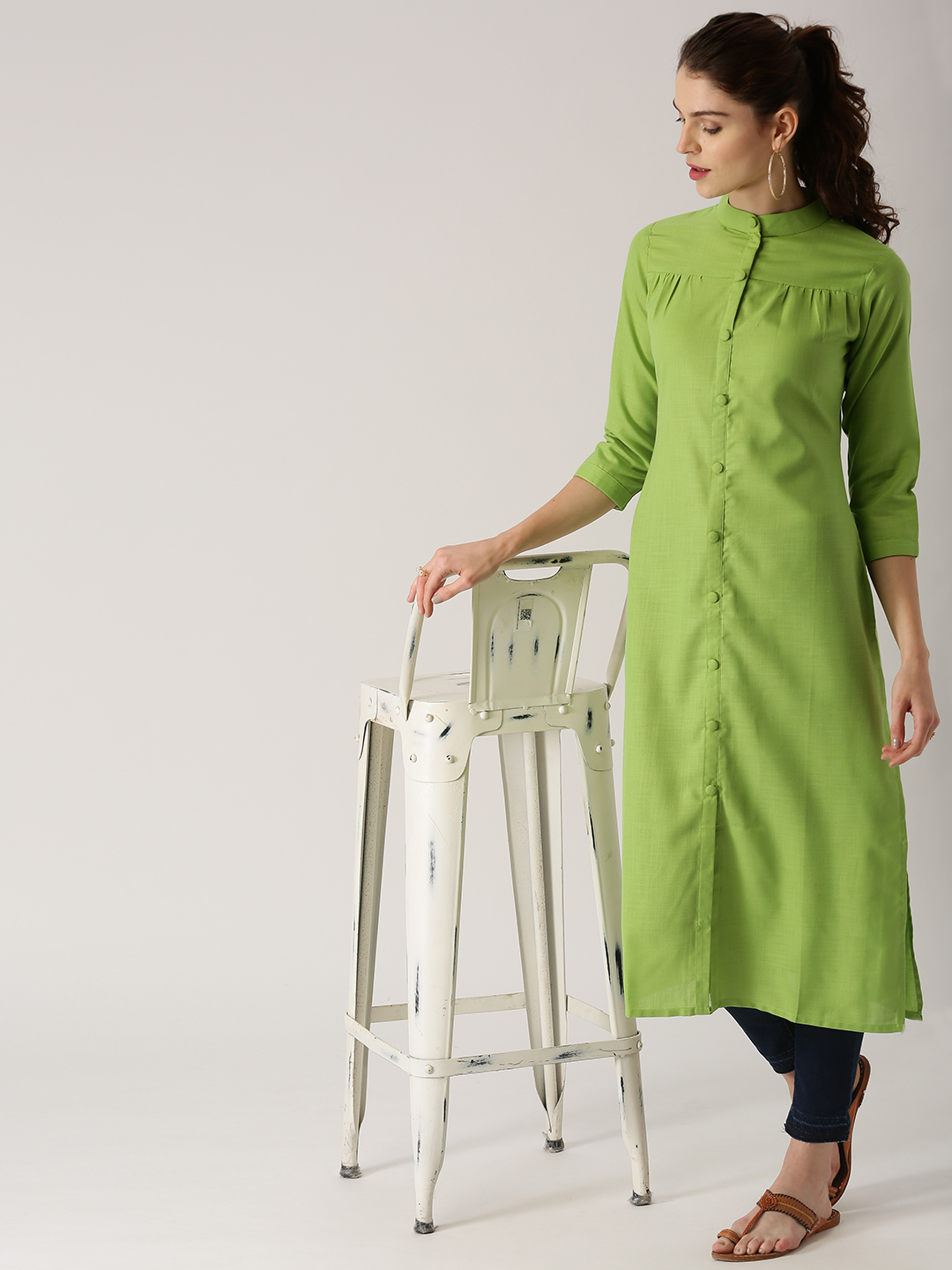libas olive green kurta