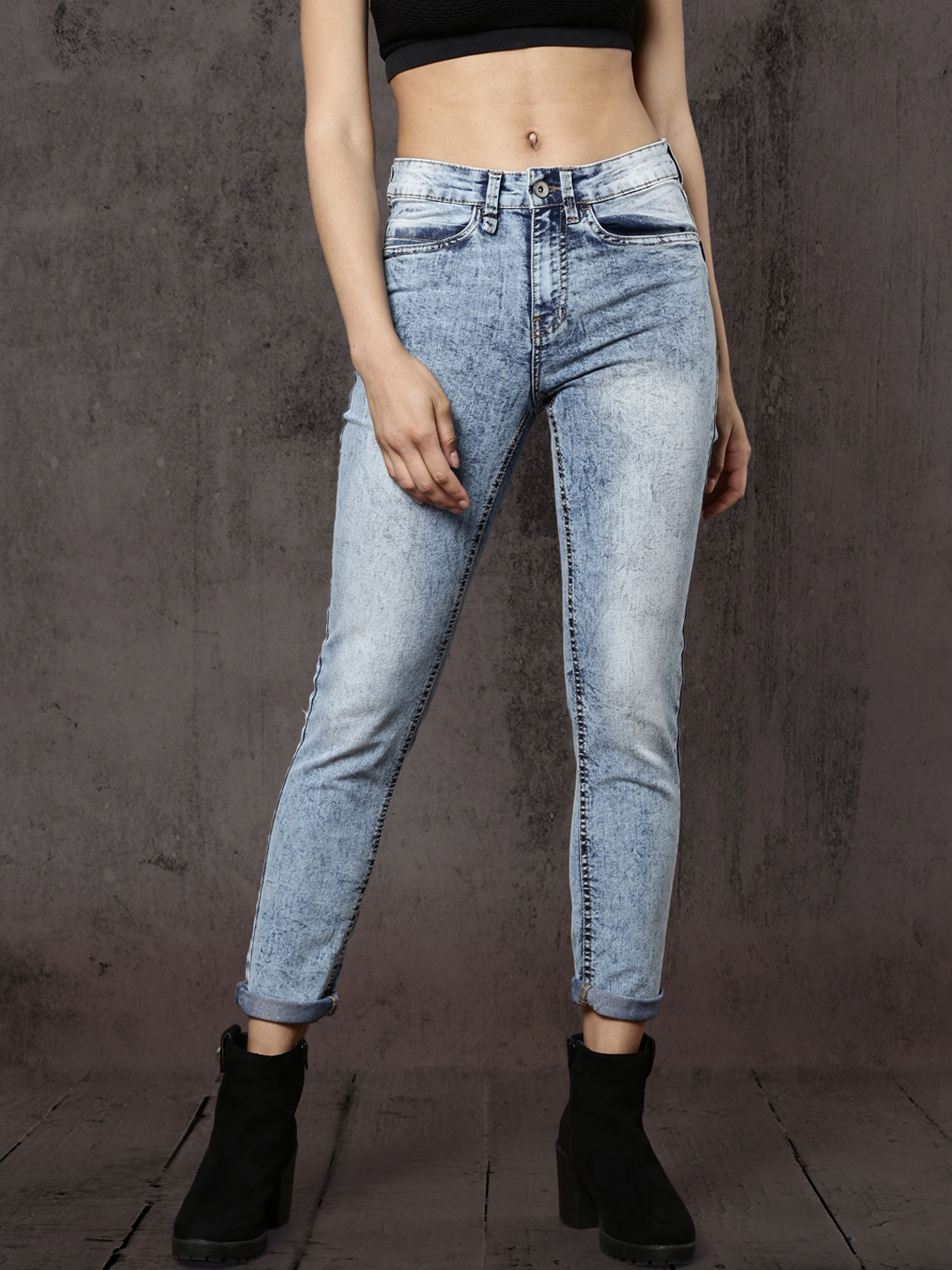 Roadster Women Blue Skinny Fit Mid-Rise Clean Look Stretchable Jeans Price in India