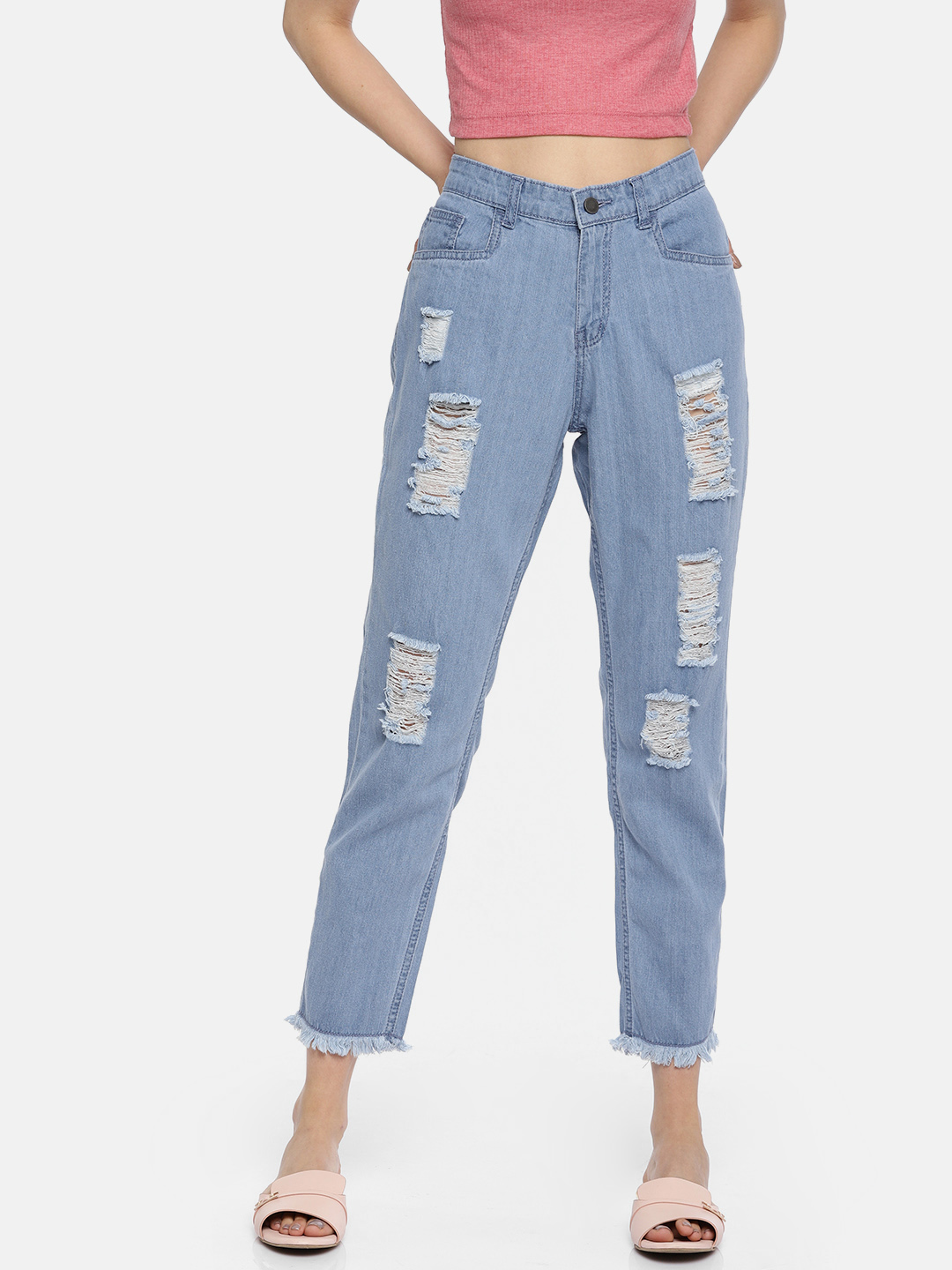 highly distressed jeans