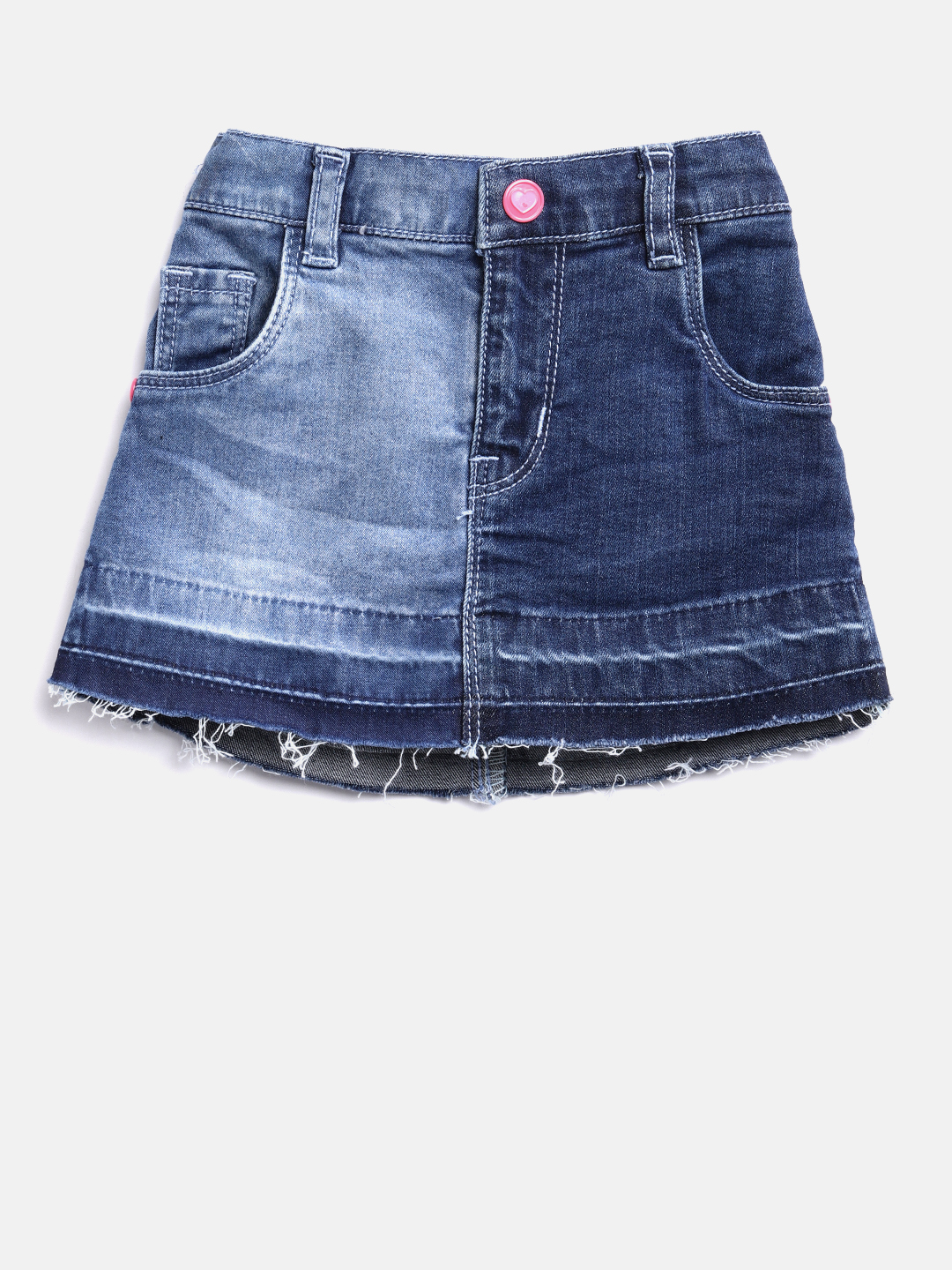 Palm Tree Girls Blue Washed A-Line Denim Skirt Price in India