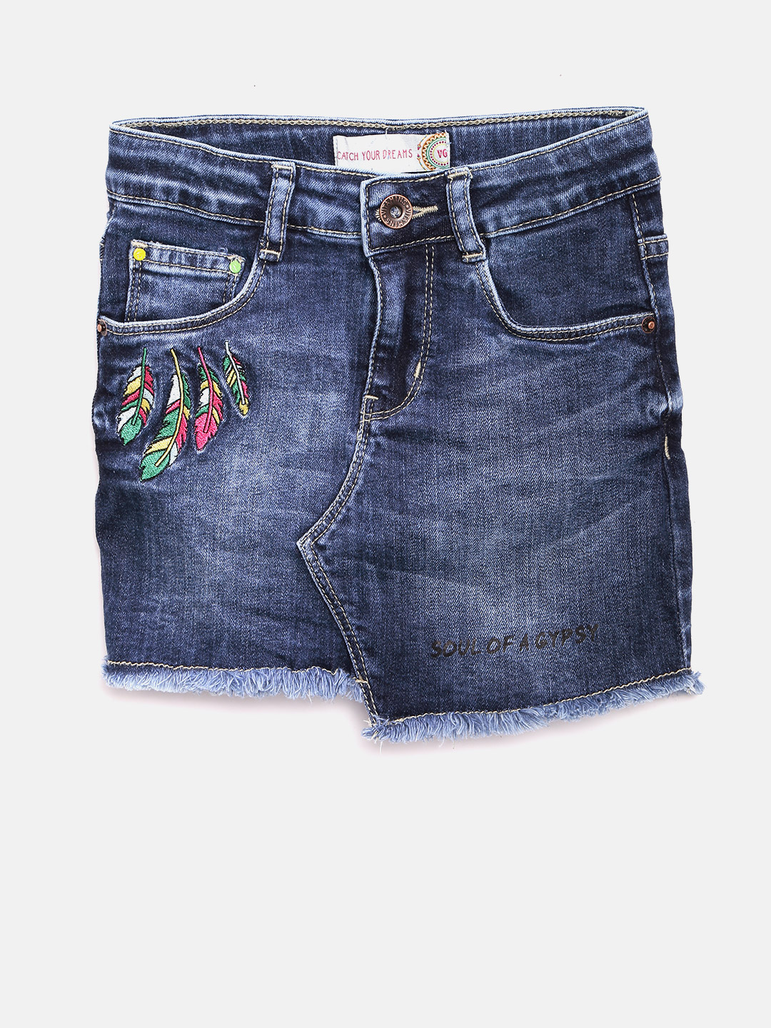 VITAMINS Girls Blue Denim Mini Skirt Price in India