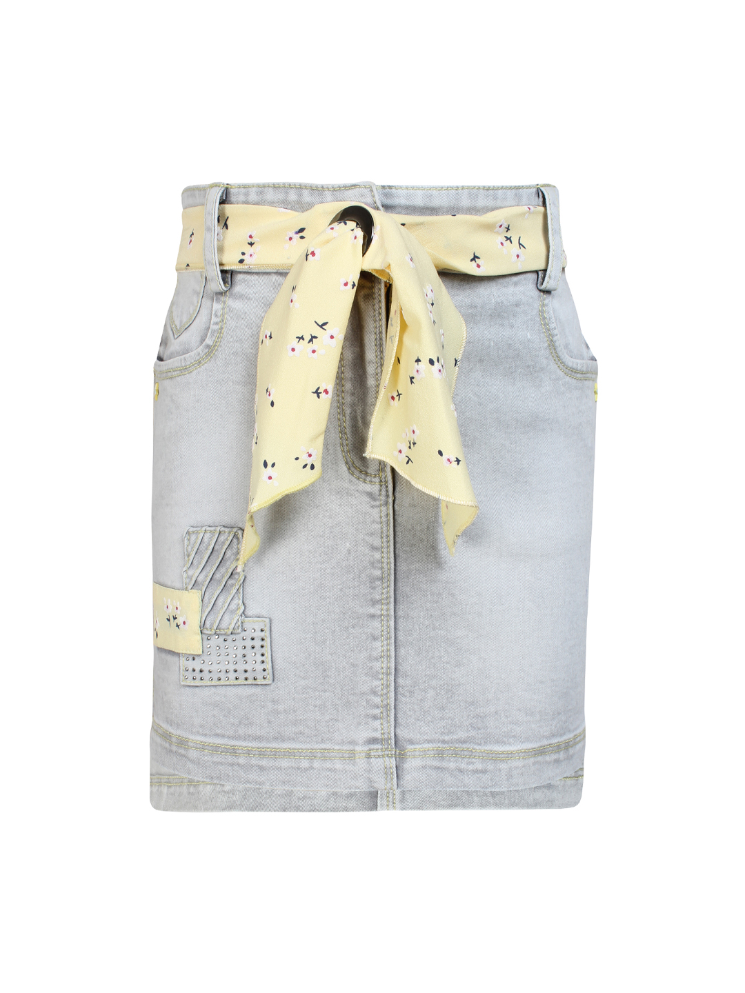 CUTECUMBER Girls Grey Denim Skirt Price in India