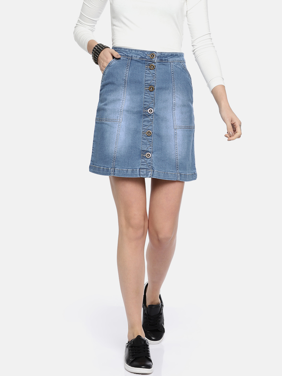 Roadster Women Blue Denim Skirt Price in India