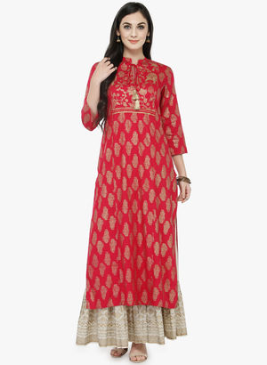 PinkPrinted Kurta Price in India