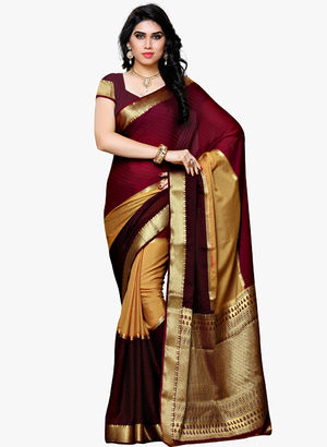 Wine Embellished Saree Price in India