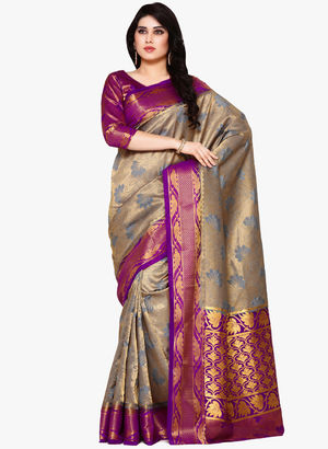 Beige Embellished Saree Price in India
