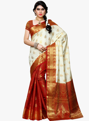 Off White Printed Saree Price in India