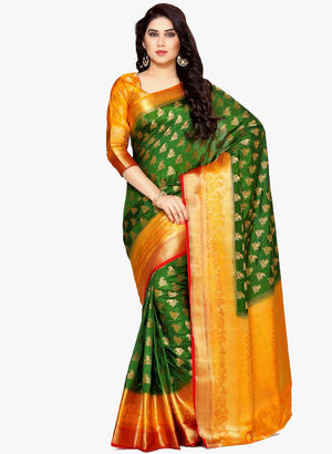 Green Embellished Saree Price in India