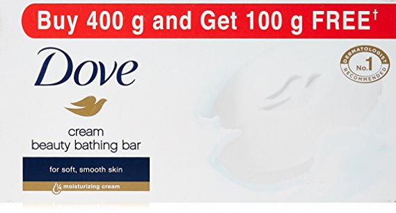 Dove Cream Beauty Bathing Bar, 100g (Buy 4 Get 1 Free) Price in India