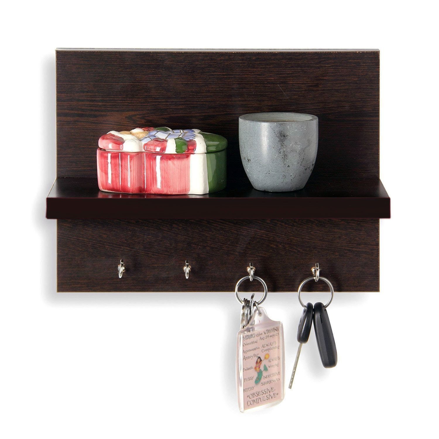 Artesia Mdf Wall Mounted Key Hanger Wall Shelf/Shelves Rack For Home/Office Decor - Matte Finish, Wenge Price in India