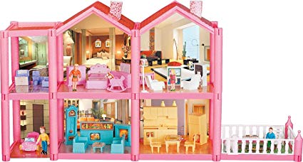 Toyshine DIY 136 Pcs Doll House Creative Edition, Accessories Included Price in India