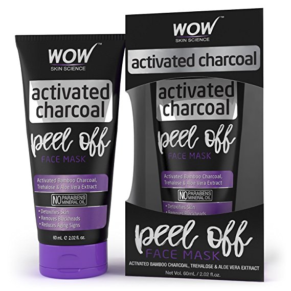 WOW Activated Charcoal Face Mask - Peel Off - No Parabens & Mineral Oils (60mL) Price in India