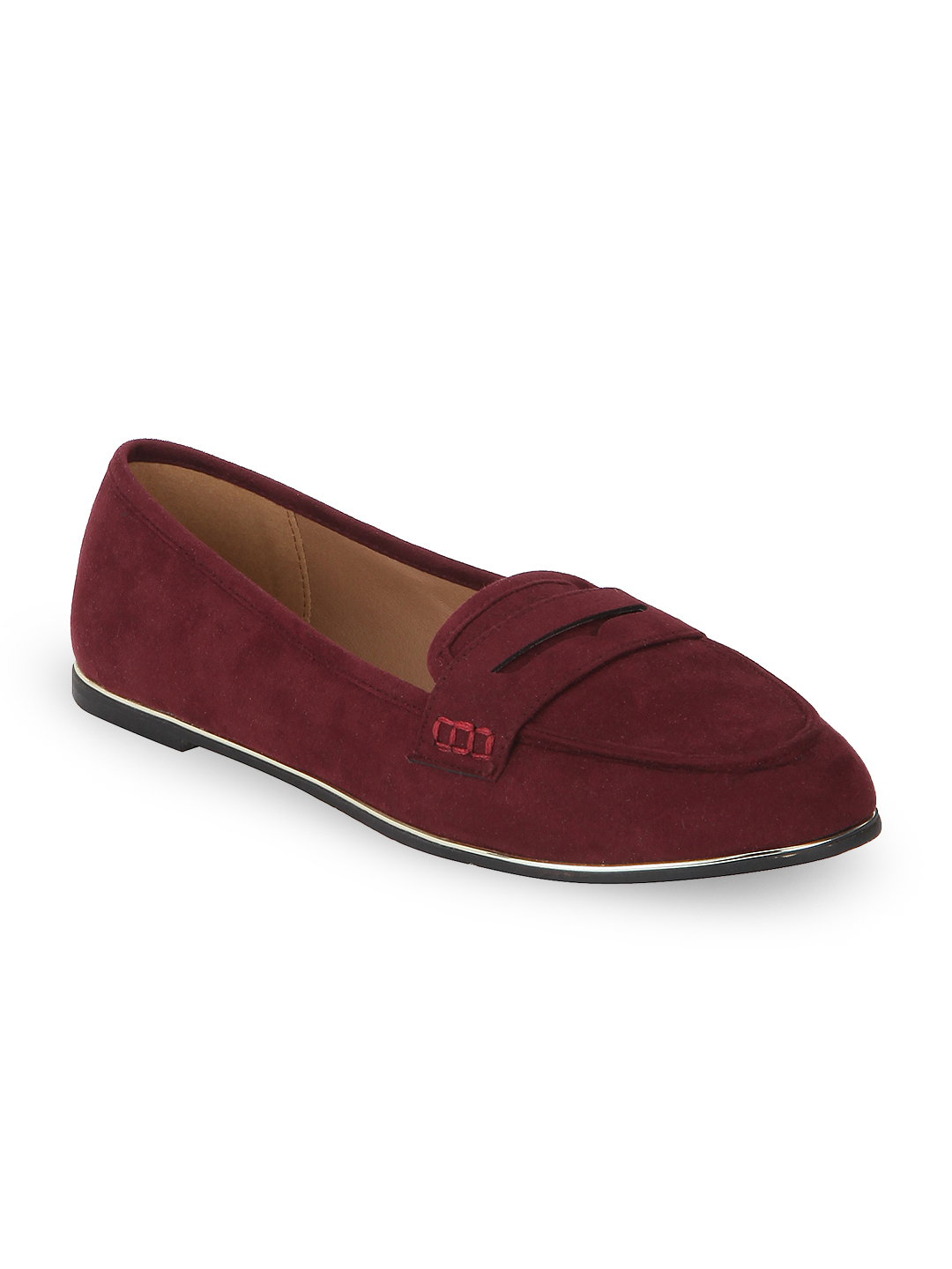 Mode by Red Tape Women Maroon Loafers Price in India