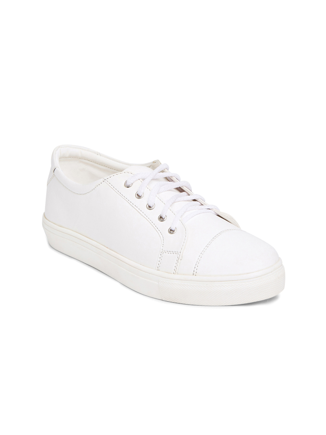 Marc Loire Women White Solid Regular Sneakers Price in India